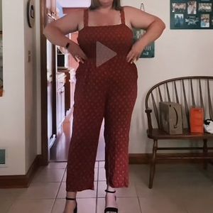 Women’s burnt orange floral jumpsuit